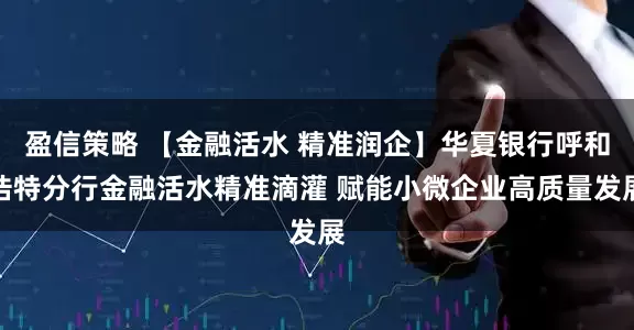 盈信策略 【金融活水 精准润企】华夏银行呼和浩特分行金融活水精准滴灌 赋能小微企业高质量发展